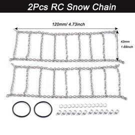 MOHERO Metal Anti-Skid Snow Chains Tire Chains for 1.9" 114mm Wheel Tyre 1/10 TRX-4 RC Crawler Buggy Truck Car Crawler (Pack of 4)