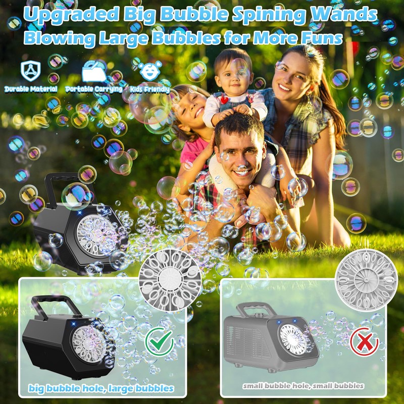 Babuloo Automatic Bubble Machine, Professional Bubble Maker 2 Speeds for