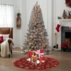 Christmas Tree Skirt 36 Inches(90cm), Gold Snowflakes Red Tree Skirt,