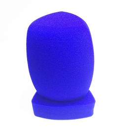 TV Microphone Windscreen Interview Mic Handheld Windshield Large Microphone Cover Customised Microphone Sponge For TV Stations Reporters Interview (Blue)