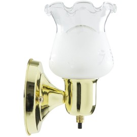 Sunlite TUL 4.5-Inch Decorative Tulip Shaped Wall Fixture, Polished Brass Finish with Frosted Glass