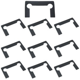 Heyous 10PCS 82x46mm Glass Hinge Gaskets Glass Hinge Replacement Part Heavy Duty 90 Degree Glass Door Cabinet Display Cabinet Clip Glass Shower Door Hinge Replacement Black Rubber Gasket