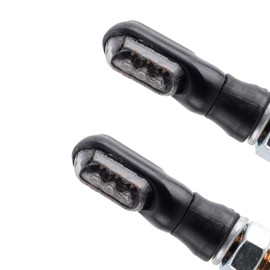 Germany Motorsports Motorcycle LED Mini Indicator Spark Black Smoke Tinted Mini Indicator E-Approved Front Rear 12 V (1 Pair)
