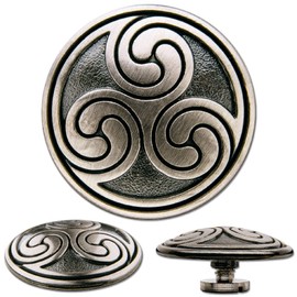 6 Pcs. Celtic Triskel No. 2 Screwback Conchos, Decorative Screw Back Rivets