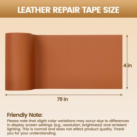 WALLAX Leather Repair Kit, 4 x 79 inches Self Adhesive Leather Repair Patch Tape, Vinyl Upholstery Patch for Furniture, Couch, Car Seat, Sofa, Car Interior, Office Chair, Armchair (Coffee)