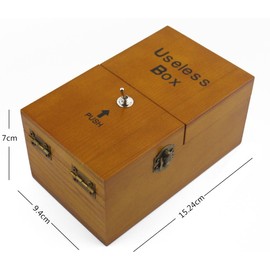 Willcomes Wooden Turns Itself Off Useless Box Leave Me Alone Box Perpetual Machine for Geek Gifts or Desk Toys
