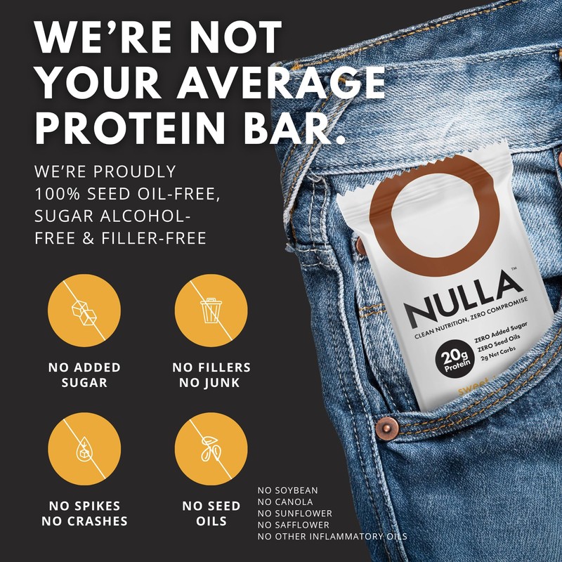 Nulla Bar 12 Count Box, NO SEED OILS, 20 grams