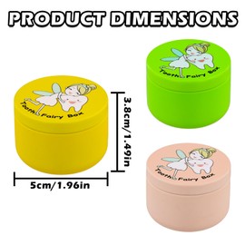 Duronge Pack of 3 Tooth Box for Milk Teeth, Tooth Box for Girls and Boys, Tooth Box for Children, Storage Box for Teeth, for as a Gift Birth, Pink, Green and Yellow