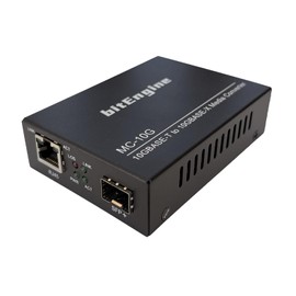 bitEngine 10G Media Converter, 10 Gigabit Copper to 10G Fiber Ethernet, Unmanaged 1x 1G/2.5G/5G/10GBase-T RJ45 to 1x 10GBase-X SFP+ Slot, Support 10G SR/LR SFP+ Module, Single