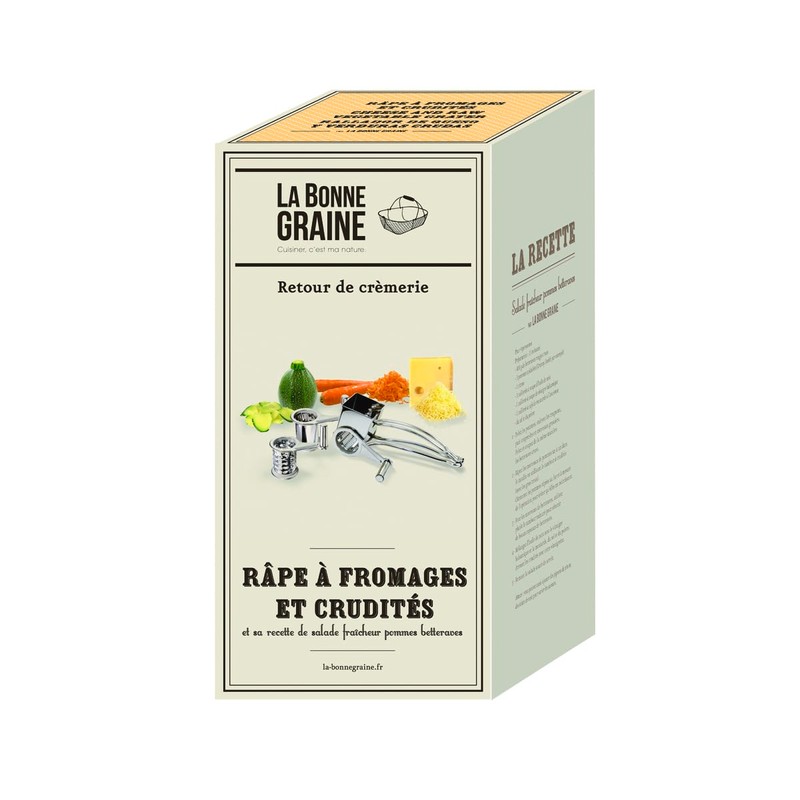 La Bonne Graine Käsereibe, Edelstahl, grau