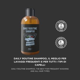 Barbers Garage - Daily Routine Shampoo - Shampoo für häufiges Waschen - erhält das Gleichgewicht der Kopfhaut, feuchtigkeitsspendend - stimulierend - Anti-Frizz