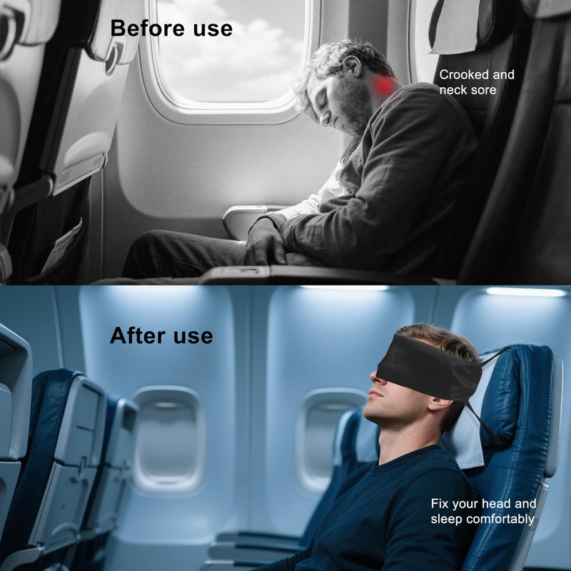 Rwotlls Travel Pillows for Airplanes, Airplane Head Strap with Silk