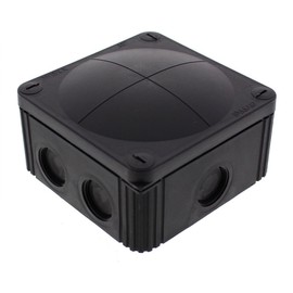 Wiska 10110872 Combi 607 Junction Box, 110x110x66mm, Black, 3 x wago 221-613