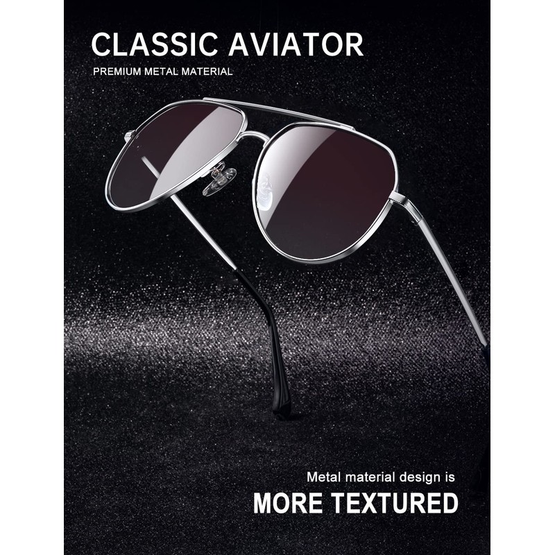 Aviator Sunglasses for Men and Women Trendy Polarized Aviator Sunglasses