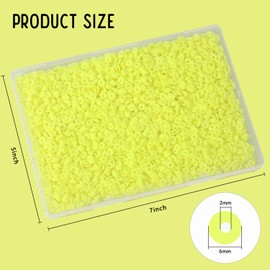 Yochus 4000pcs Yellow Clay Beads Bracelet Making Kit, 6mm Flat Round Polymer Clay Beads Spacer Heishi Beads for Jewelry Making Earring Necklace