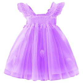 YETANLID - Vestido de tutú de tul para bebé y niña, vestido sin mangas, talla 6M-6T, 7005n# Vestido de mariposa con honda, morado, 2-3T