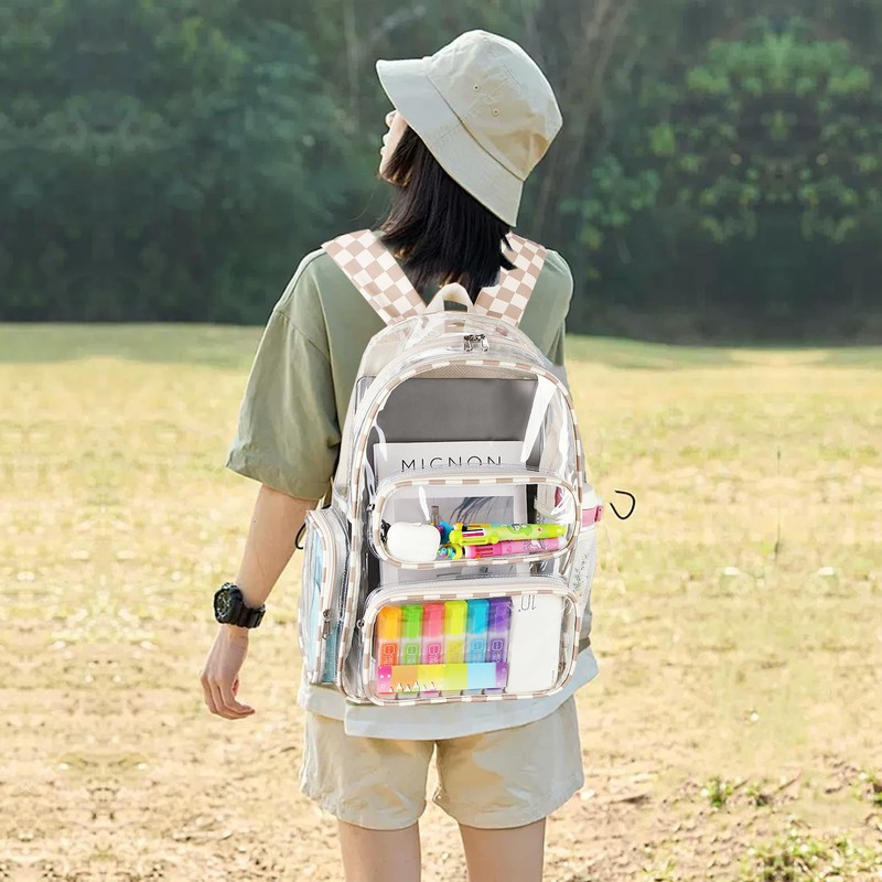 CAMTOP Clear Backpack Heavy Duty Transparent Bag See Through BookBag
