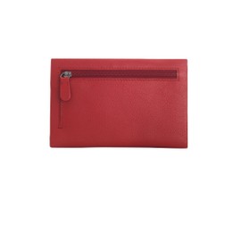 Josephine Osthoff Hamburg Flat Wallet Genuine Leather with RFID Protection, cherry, purse