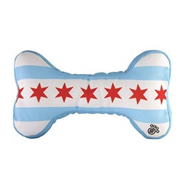 Chicago Flag Bone Dog Toy