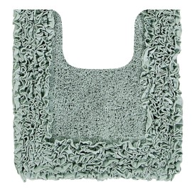 Better Trends Shaggy Border Collection is Ultra Soft, Plush and Absorbent Tufted Bath Mat Rug 100% Cotton in Vibrant Colors, 20" x 20" Contour, Sage