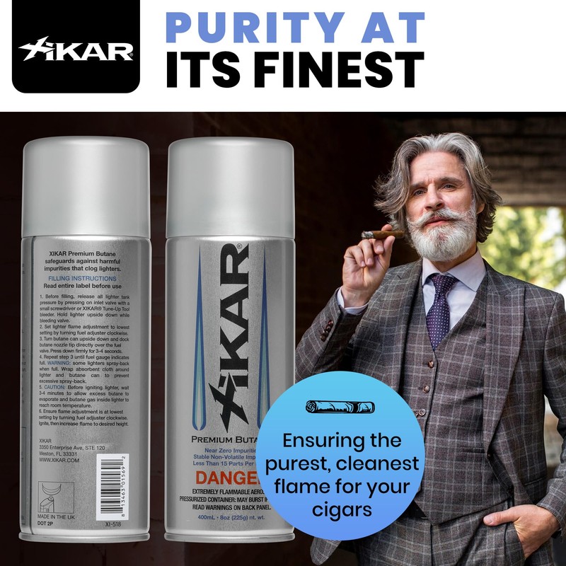 XIKAR PUROFINE Premium Butane Fuel Refill (400ml) 0 Impurities -