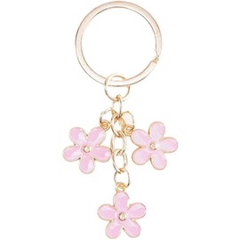 Weicoca Pink Flower Keychains -Chain Car Key Ring Pendant for Purse -Keychain Accessories for Women Gifts -Handbag Bag, Earphone Case Accessories -Cute Key Chains
