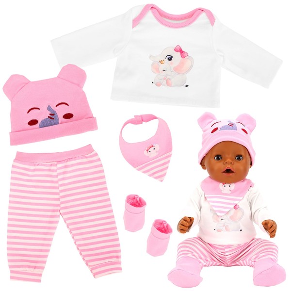 5 PCS Baby Doll Clothes 14-16 Inch Baby Doll Elephant