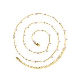 Longita Belly Chain Waist Chain for Women Gold Waist Jewelry for Women Pearl Waist Jewelry Gold Belly Chain Pearl Waist Chain Stomach Chain Jewelry Body Chain Jewelry