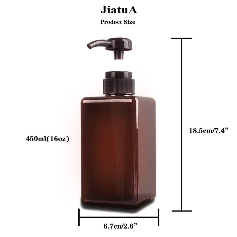 Pump Bottle, Refillable Plastic Empty Lotion Soap Dispenser Liquid Container