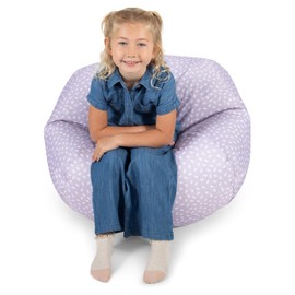 Big Joe Classic Bean Bag Chair for Kids Bedroom and Reading Nook, Easy-Clean Petal Pip Lilac, Durable Nylon Polyester Blend, 2 feet Refillable