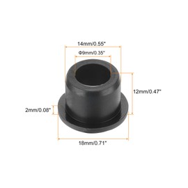 sourcing map 20Pcs T Shape Rubber Grommet Mount Dia 14mm ID 9mm H 12mm Black Seal Protection Cable Grommets Flexible for Cable Pipe
