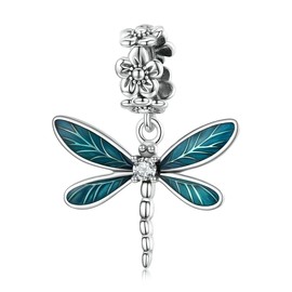 VOROCO Dragonfly Charm for Bracelet 925 Sterling Silver Animal Series Dangle Charm for Bracelet Necklace Christmas Jewelry Gifts for Women