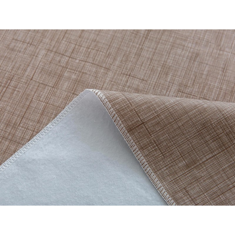 LIBERECOO Vinyl Tablecloth with Flannel Backing, Flaxen, Waterproof, Stain-Resistant, Easy-Clean