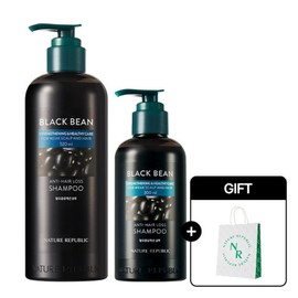 Nature Republic Large capacity + small capacity double composition Black Bean Tal Hair Symptoms Improvement Shampoo 520ml + Black Bean Shampoo 300ml (+shaving bag provided) / 대용량+소용량 더블 구성 블랙빈탈 모증상개선샴푸520ml + 블랙빈 샴푸 300ml (+쇼빙백 증정)