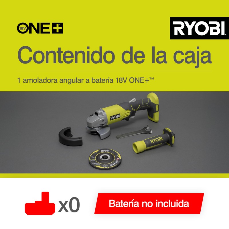 Ryobi 5133001903 R18AG-0 One+ Cordless Angle Grinder Angled
