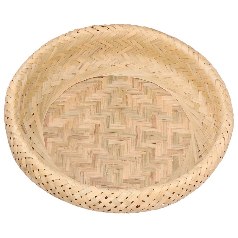 Round Bread Baskets Bamboo Hand Woven Fruits Vegetable Storage Basket