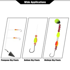 Mgowqav - Vibrant-Colored Pompano Floats with Bullet Shape in Large for Pompano Rig, Surf Fishing Rig (Green, 60 Pack)