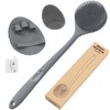 Manmihealth Silicone Back Scrubber (Thin Bristles) & Bath Glove &