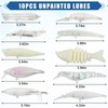 Unpainted Fishing Lures Making Kit,375pcs DIY Blank Crankbaits Minnow Hard