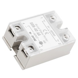 SSR-40AA 40A Solid State Relay Module AC-AC Input 90-250V AC Output 24-480V Single Phase DC Control Temperature Control Relay CE Certification and International ISO9000 Certification