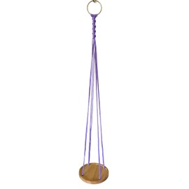 ATLanyards Purple Hanging Plant Shelf | Purple Plant Hanger | Floating Plant Shelf | Macrame Plant Holder | Purple Home Decor | 352 (28" Long with Wood RIng)
