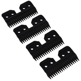 Professional 18 Teeth Hair Clipper Replacement Blades, Zirconia Ceramic Moving Blade for Oster A5 Fast Feed Clippers Perfect for Both Pet Grooming/Human Hair (Black, 4)