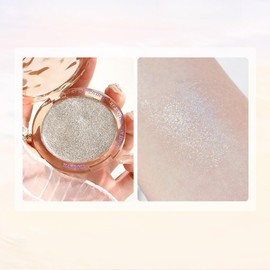 LiangNiShi Creamy Highlights, Luminizer Powder, 3 Colors to Choose from, Fine Pearl, Increase Lustrity, 3D Face, Small Face Makeup, Adhesion & Crumble Resistant (01# Moon White)