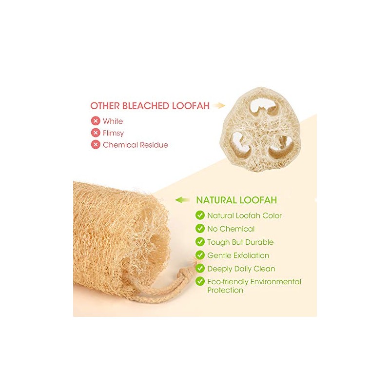 Esponjas naturales de lufa biodegradables para el cuerpo, esponja exfoliante
