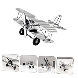 Artibetter Fighter Jet Model Retro Plane Ornament Metal Aeroplane Sculpture Vintage Retro Home Decor Desktop Vintage Plane Decor Stem Decorate Accessories