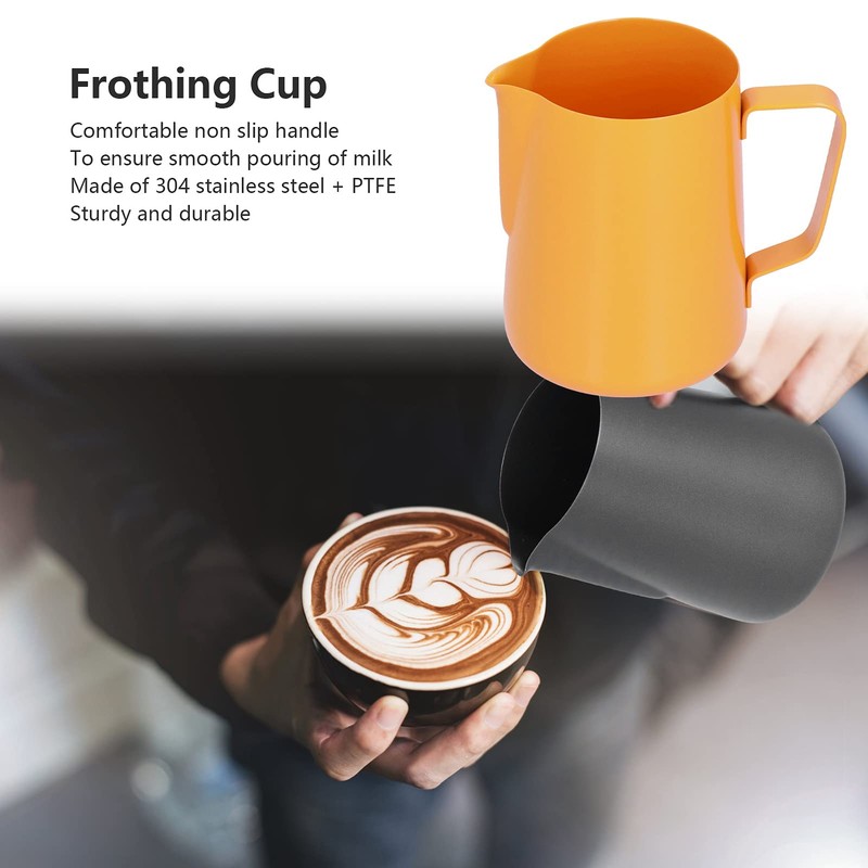 600ml Stainless Steel Milk Frothing Pitcher for Home, Pointed Spout