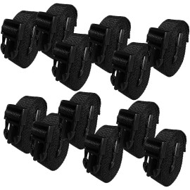 Seal Skin Covers Boat Cover Tie Down Straps 12-Pack with Quick Release Buckle Black, 1" W X 78" L