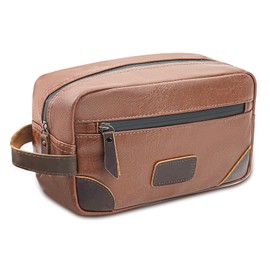 Wohlbege Men's Travel Toiletry Bag - Large Waterproof Organizer, 2 Zippered Pockets for Shaving/Cosmetic,Portable Bathroom Bag for Travel/Gym/Business Trips