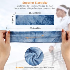 DiyJibb Headbands for Women Non Slip - 7PCS Fashion Sports Hair Bands for Women's Hair, Soft Cotton Cloth Stretchy Headbands for Women for Workout Yoga Running