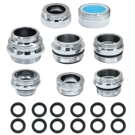 HARSKIYER 8 Pieces Faucet Adapter Kit, Male/Female Sink Hose Attachment, Brass Faucet Aerator Adapter Water Filter for Connecting Garden Hose, Standard Hose via Diverter